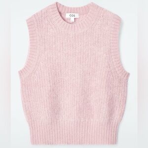 Pink Sleeveless Knit Sweater Vest